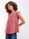 AND/OR Lucina Lace Trim Linen Blend Blouse