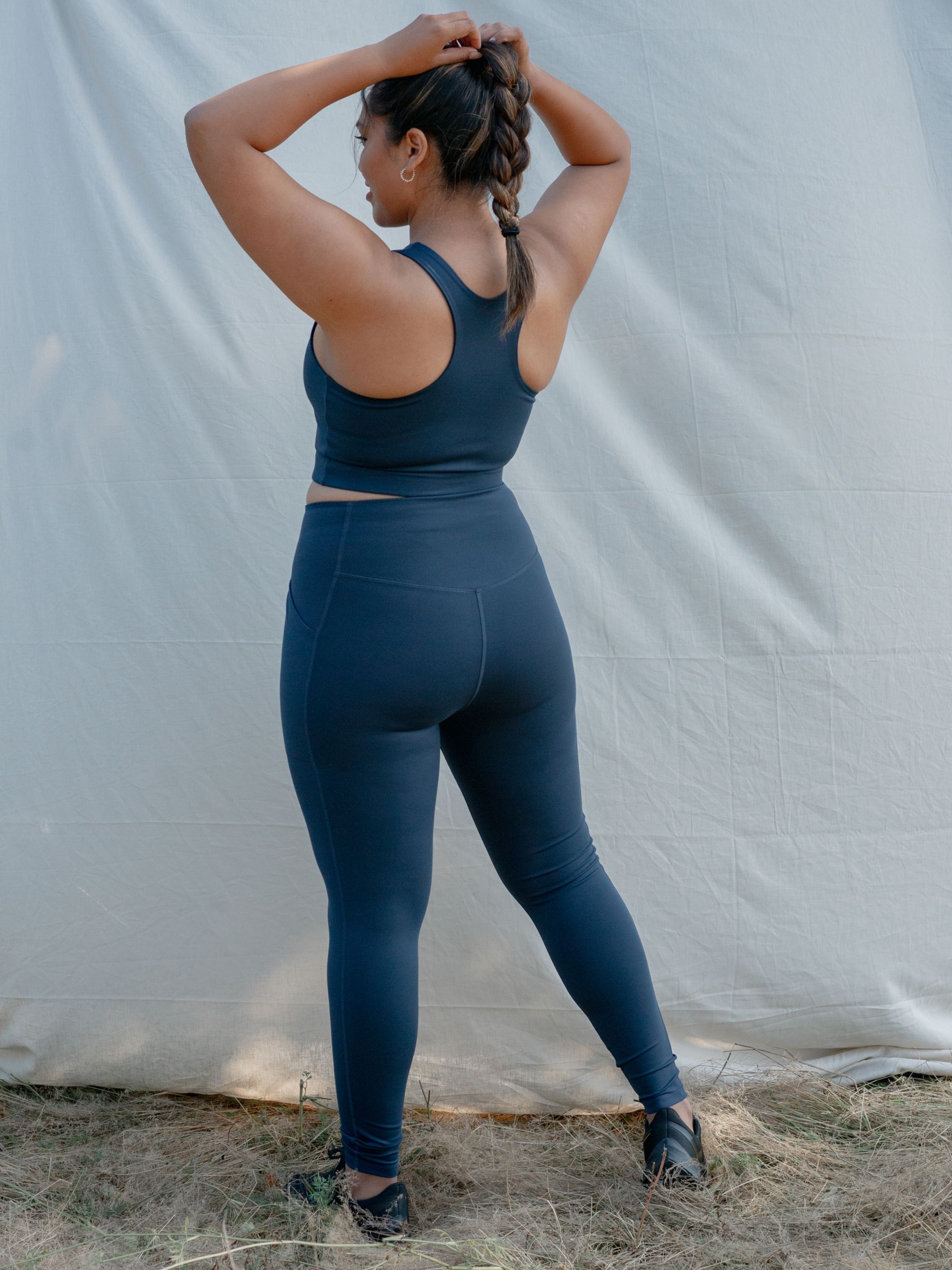 Girlfriend Collective Compressive High Rise Long Leggings, Midnight at John  Lewis & Partners