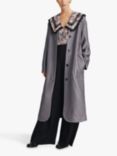 Ghost Harlow Satin Embroidered Patchwork Coat