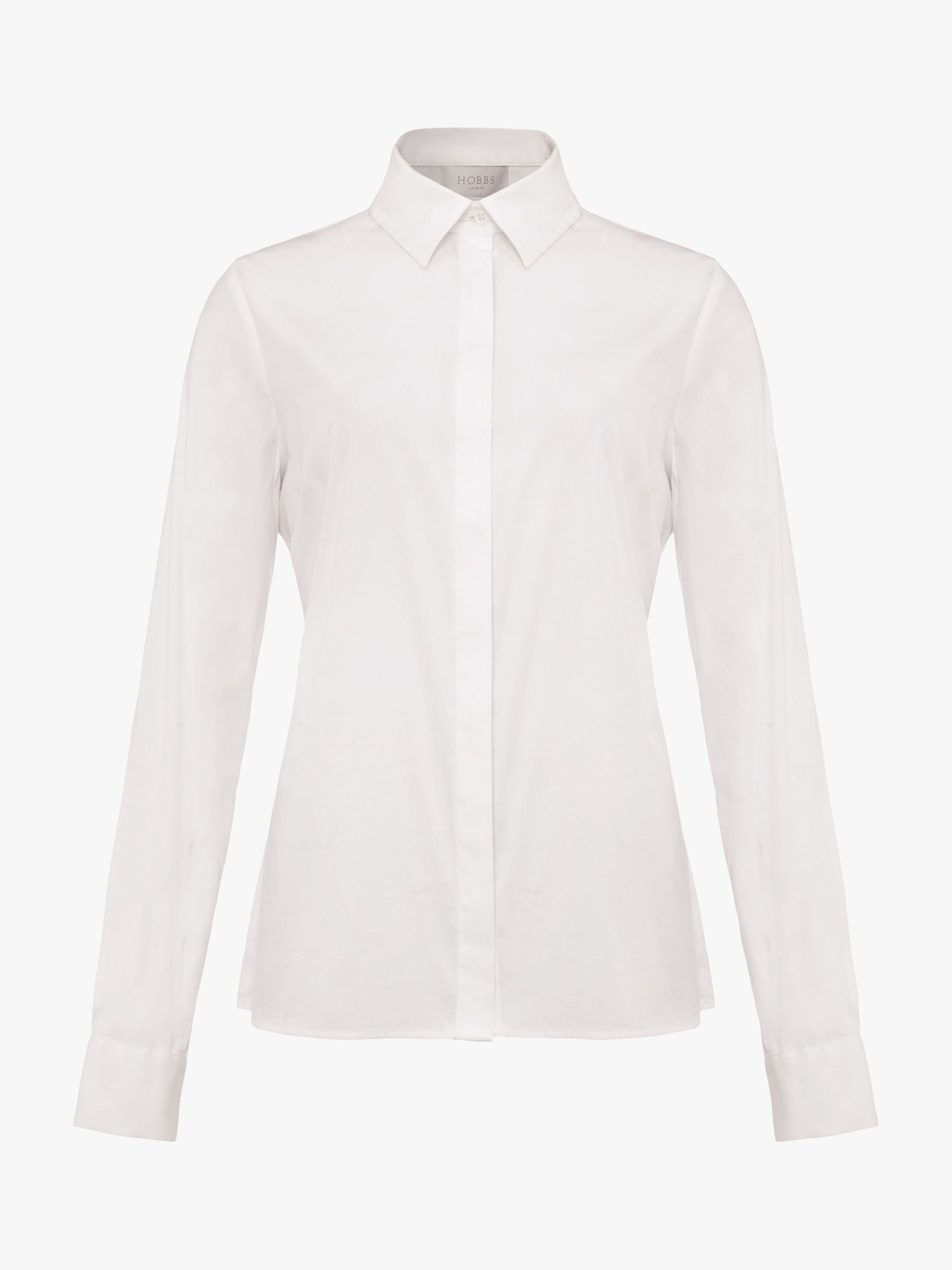 Hobbs Victoria Long Sleeve Shirt, White at John Lewis & Partners