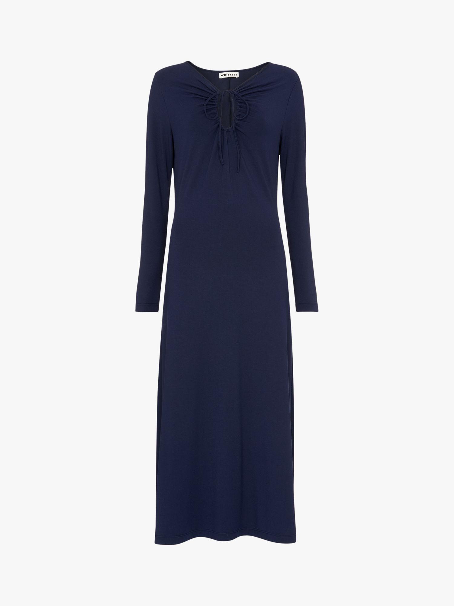 Whistles Keyhole Cut Out Jersey Midi Dress, Navy