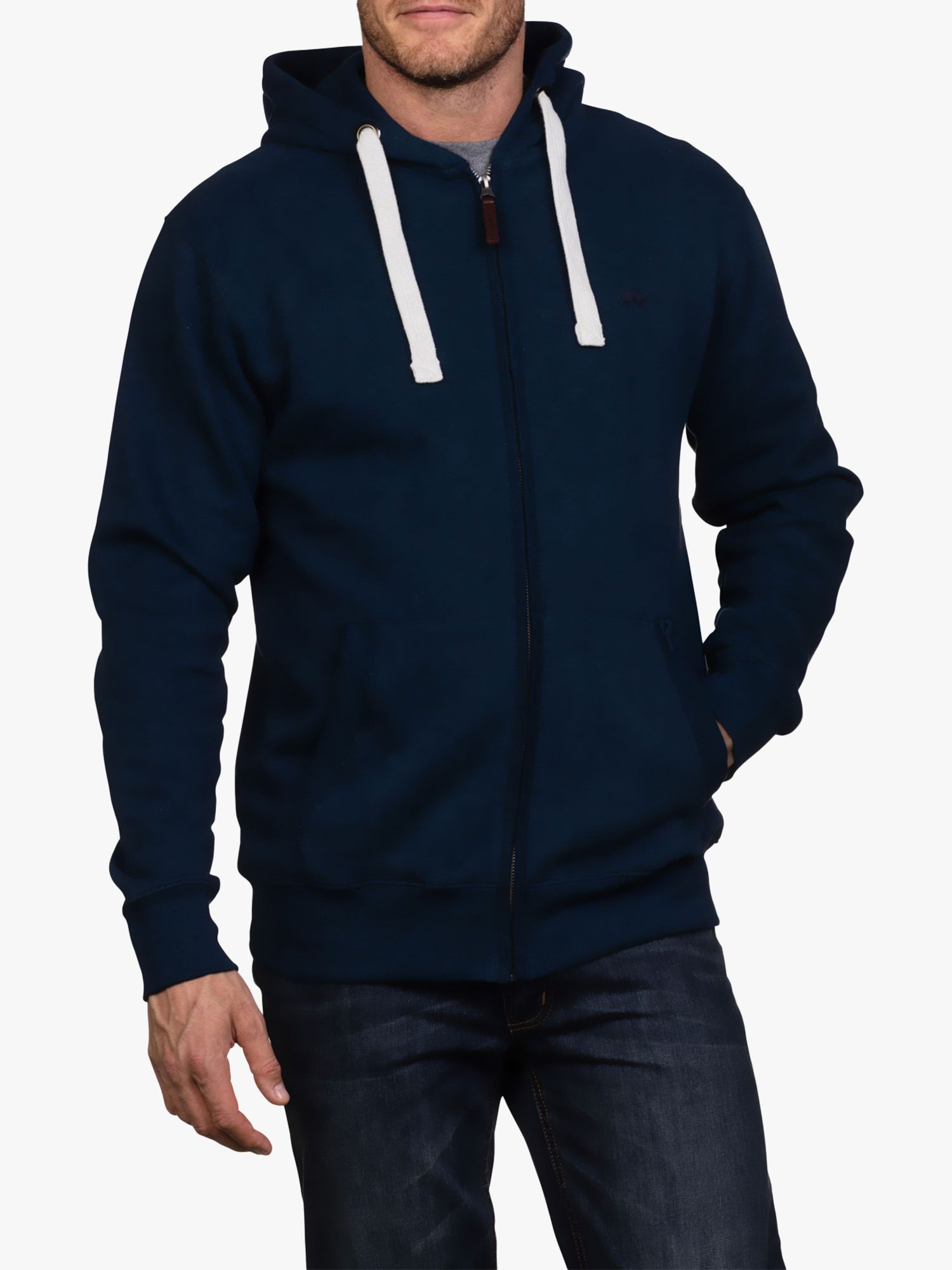 Raging Bull Classic Full Zip Hoodie, Navy at John Lewis & Partners