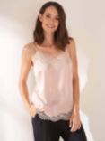 Truly Lace Trim Silk Camisole, Blush