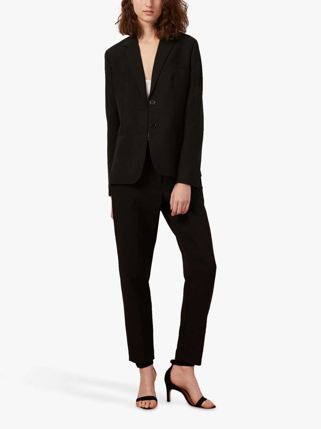 French Connection Fino Glass Stretch Slim Trousers, Black at John Lewis ...
