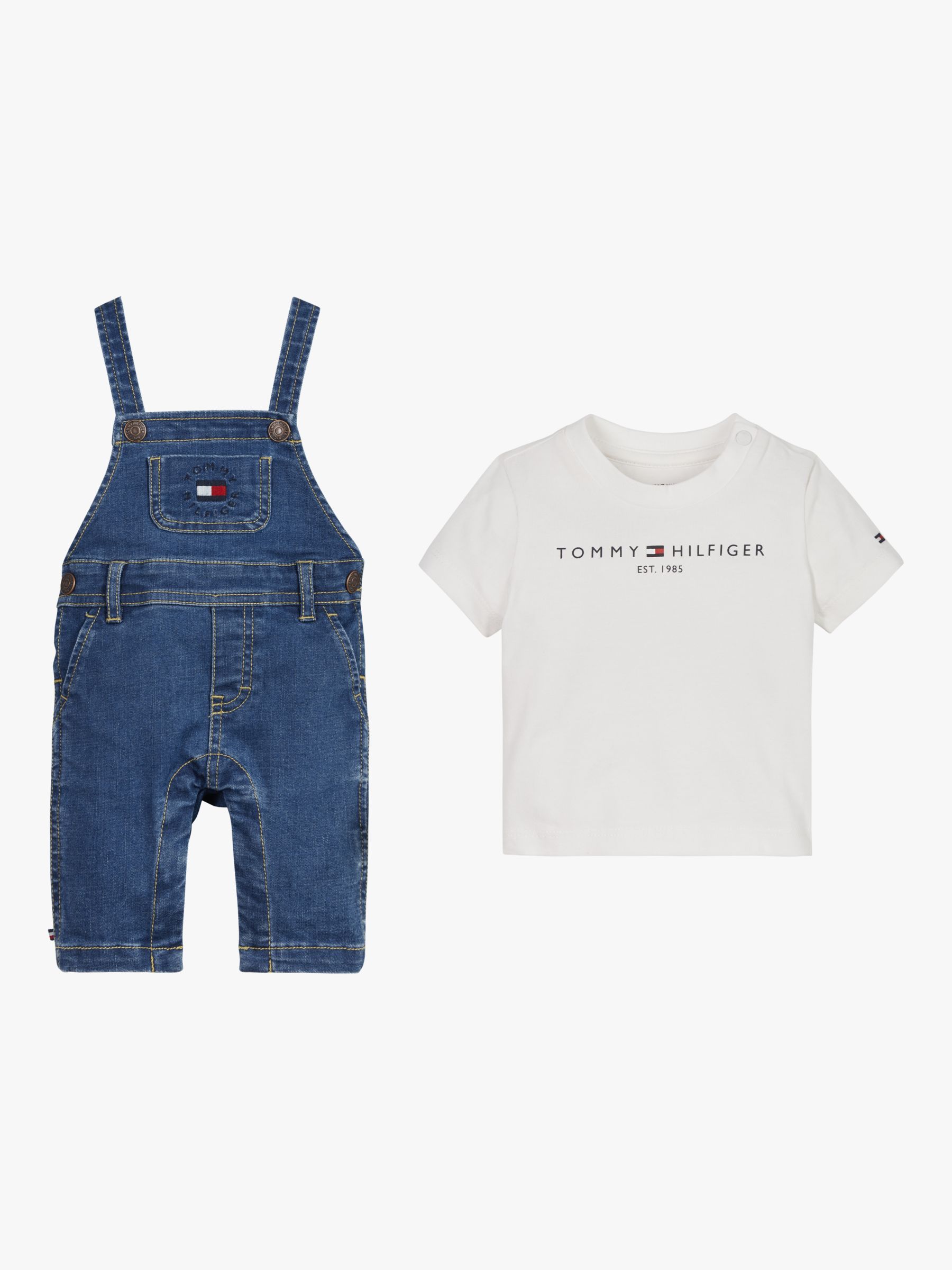 Tommy Hilfiger Baby T-Shirt & Dungaree Set, Multi, 24 months
