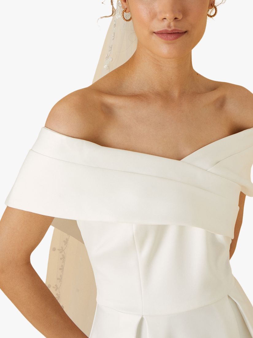 Monsoon Bardot Midi Wedding Dress Ivory At John Lewis And Partners 