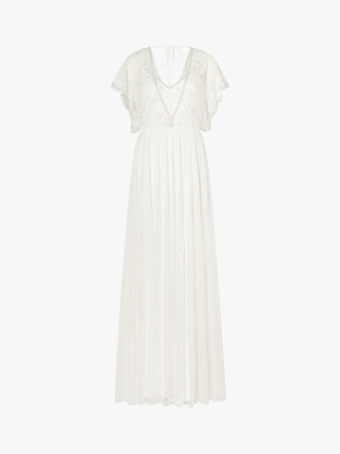 Monsoon Blouson Lace Bodice Maxi Wedding Dress, Ivory at John Lewis ...
