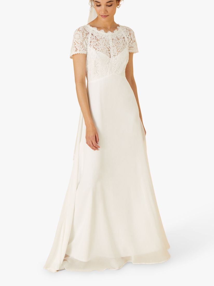 Monsoon Megan Lace Bodice Maxi Wedding Dress, Ivory at John Lewis ...