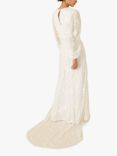 Monsoon Floral Long Sleeve Wedding Dress, Ivory