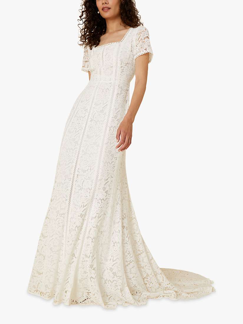 Buy Monsoon Kim Lace Square Neck Maxi Wedding Dress, Ivory Online at johnlewis.com