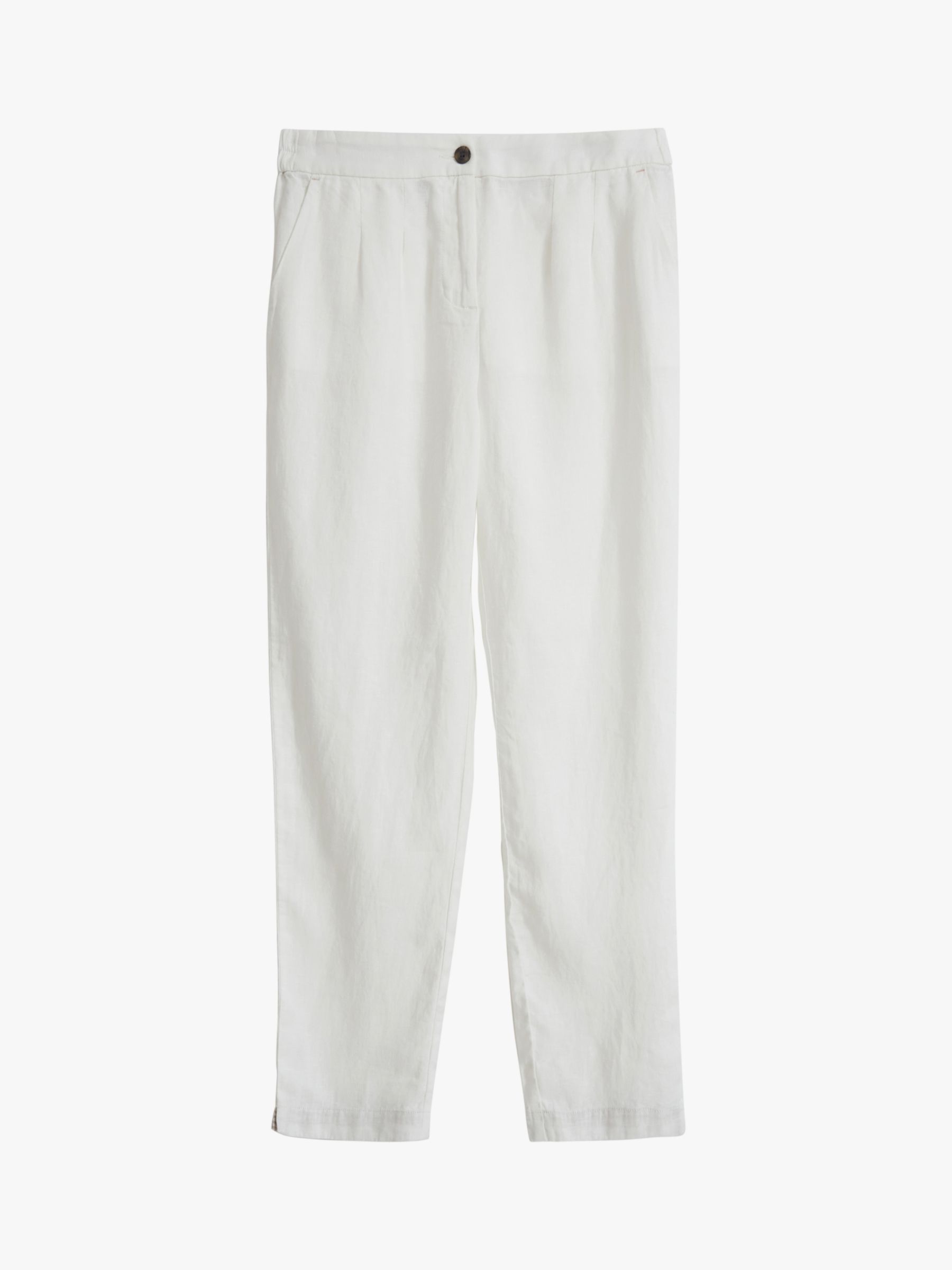 White Stuff Maddie Linen Trousers, White at John Lewis & Partners