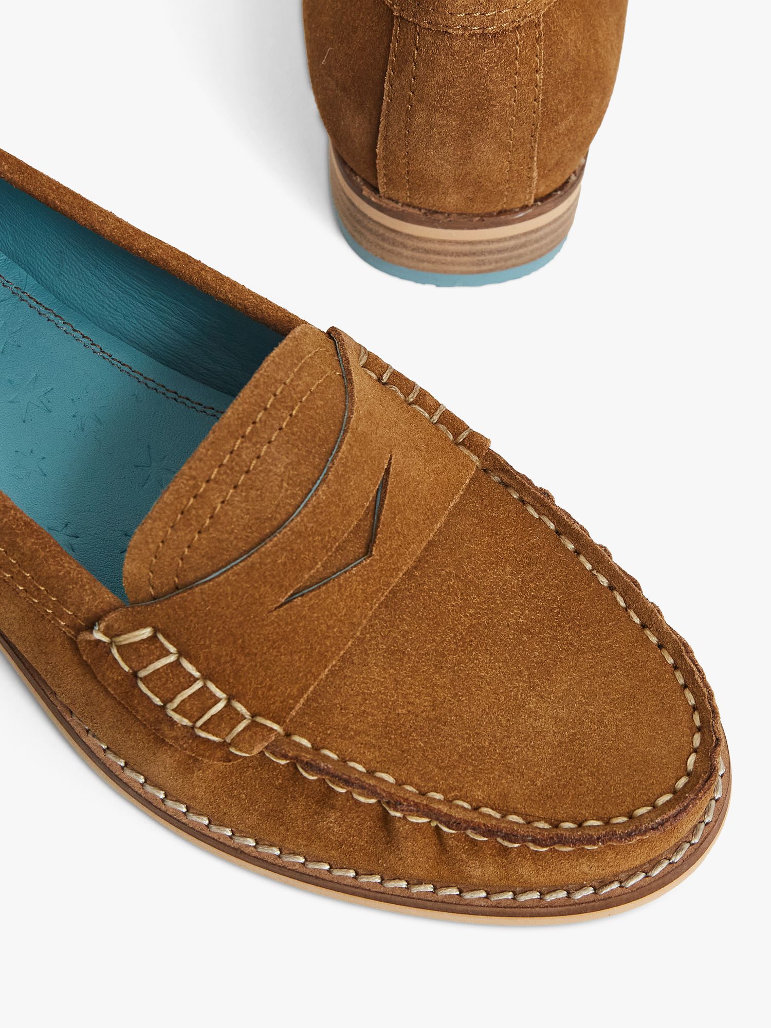 White Stuff Eden Suede Loafers, Tan at John & Partners