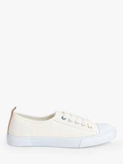 White Stuff Piper Canvas Pumps, White, 3