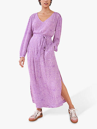 White Stuff Shoreline Print Maxi Dress, Purple