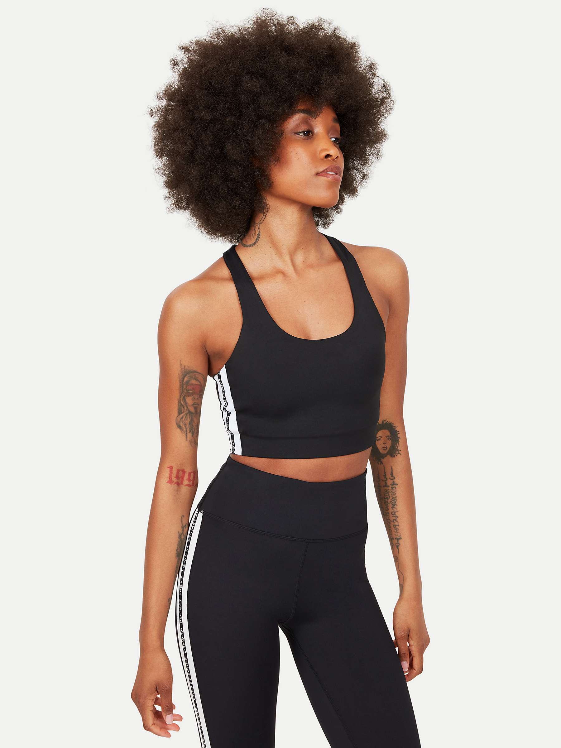 Pocket Sport Morisot Sports Bra, Black/Cream