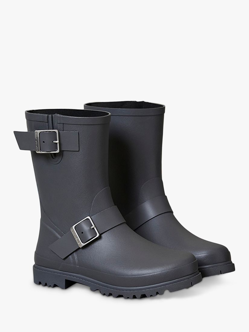 Mint Velvet Wynter Short Wellington Boots, Dark Grey at John Lewis ...