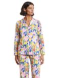 Boden Long Sleeve Cotton Pyjama Top, Ivory/Oriental Bird