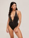 Seafolly Poolside Plunge One Piece Swimsuit, Sepia
