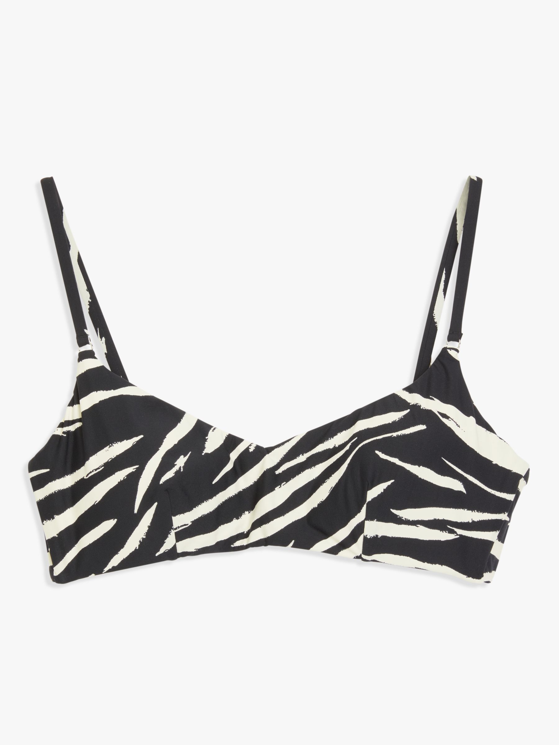 Seafolly Zebra Skin Deep Bralette Bikini Top, Black/White
