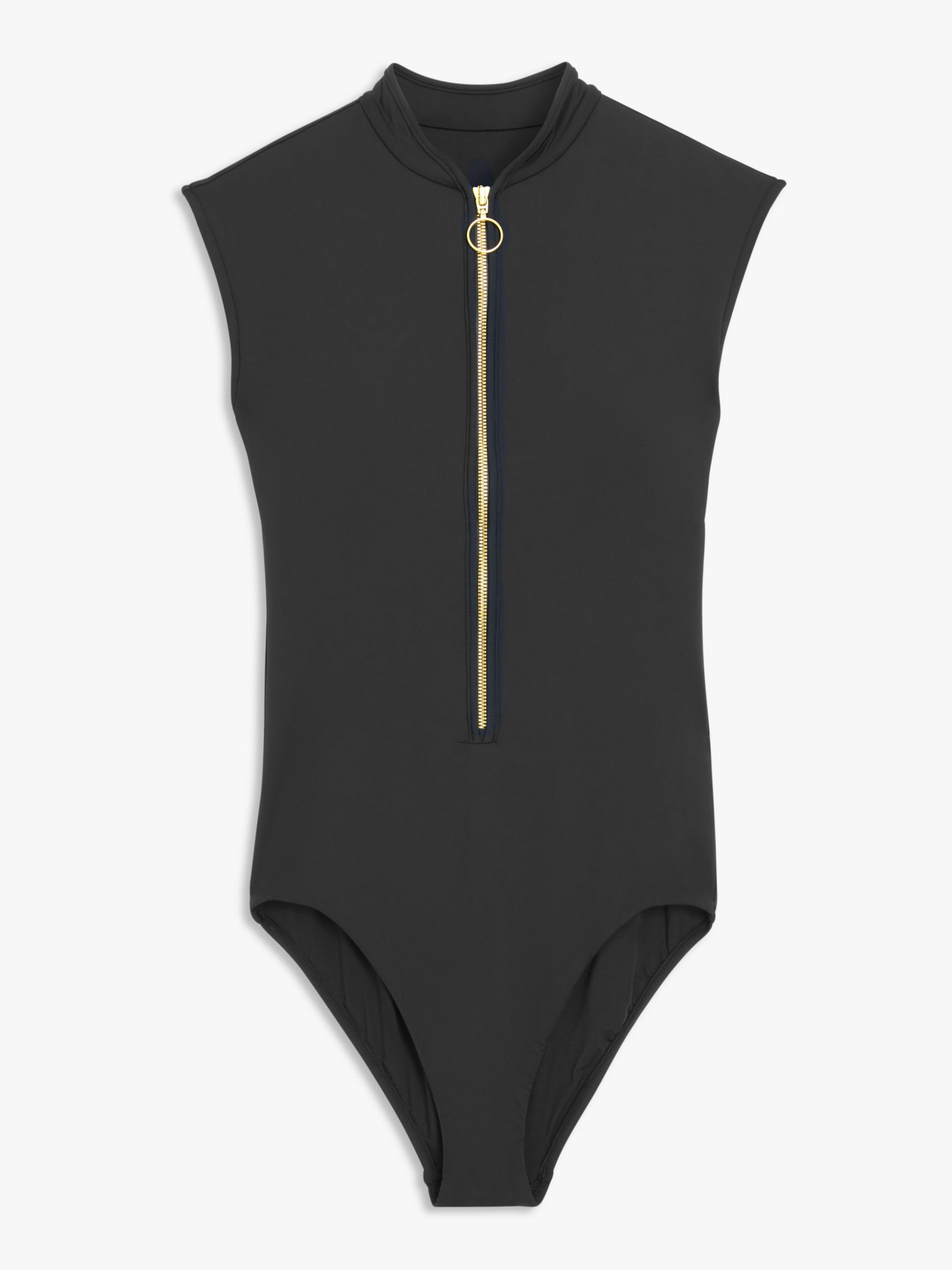 Seafolly Zip Front One Piece Swimsuit, Black, 8