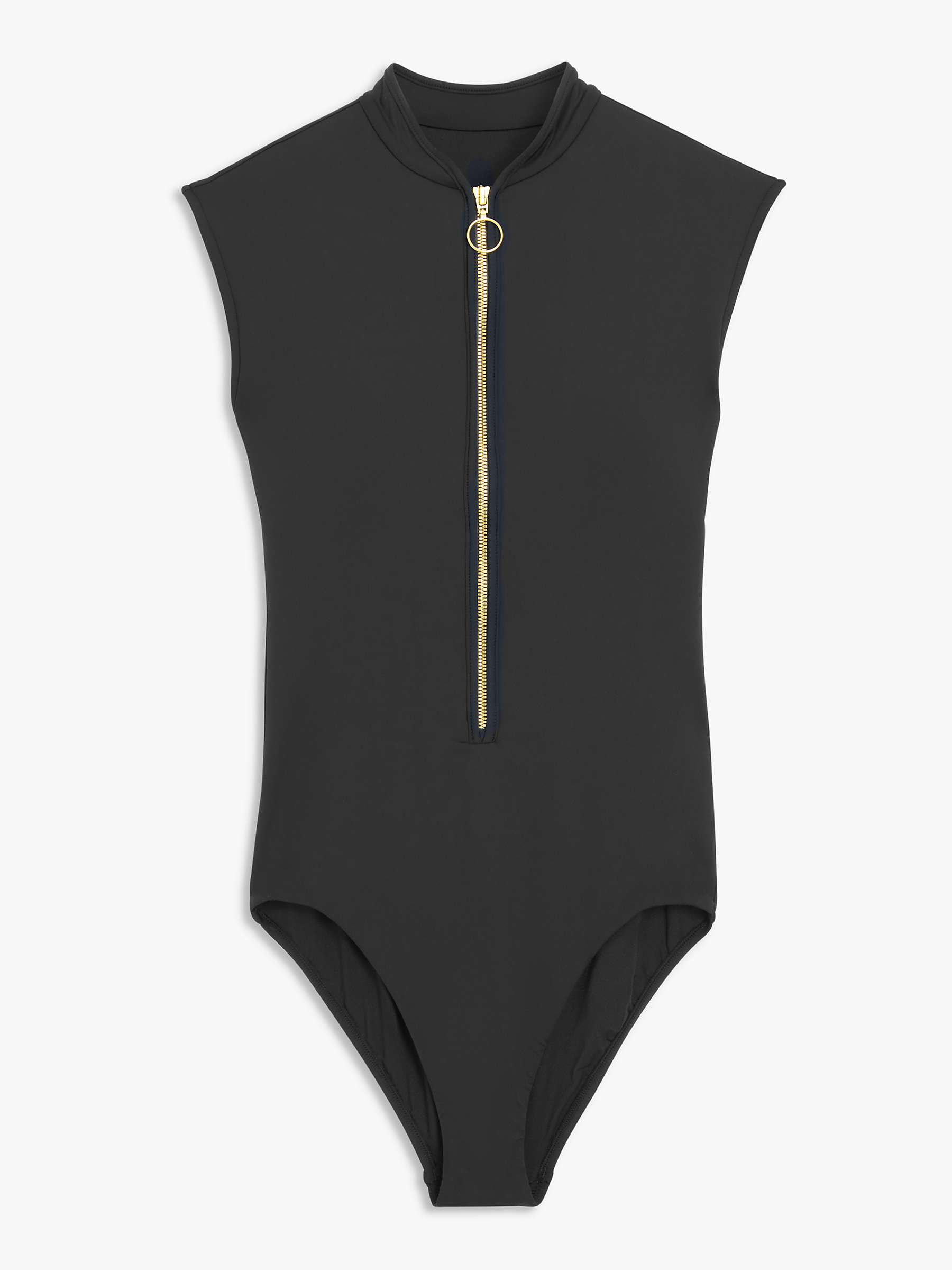 Buy Seafolly Zip Front One Piece Swimsuit, Black Online at johnlewis.com