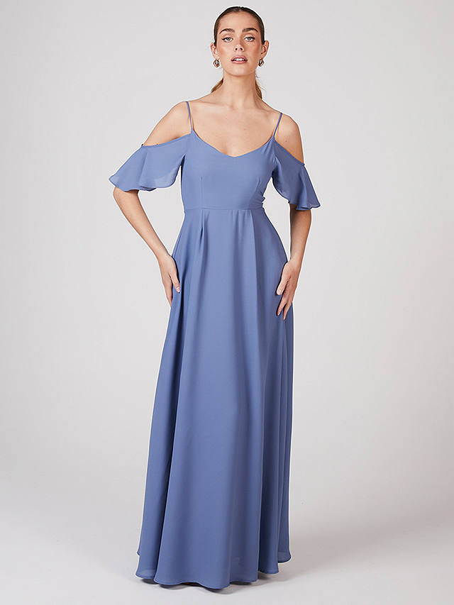 Rewritten Mykonos Cold Shoulder Bridesmaid Dress, Bluebell