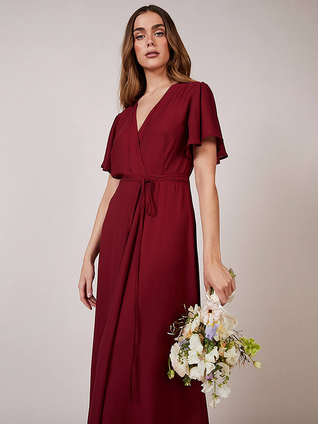 Rewritten Florence V-Neck Wrap Bridesmaid Dress, Chianti