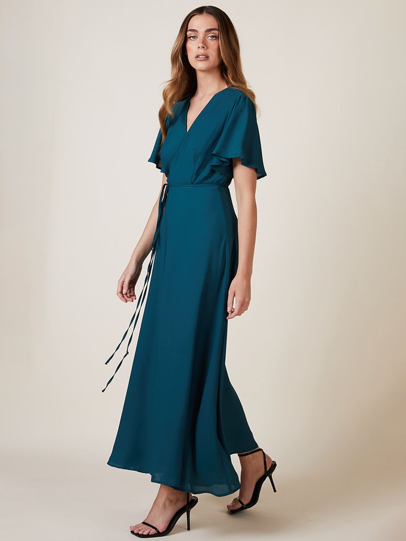 Rewritten Florence V-Neck Wrap Bridesmaid Dress, Forest at John Lewis ...