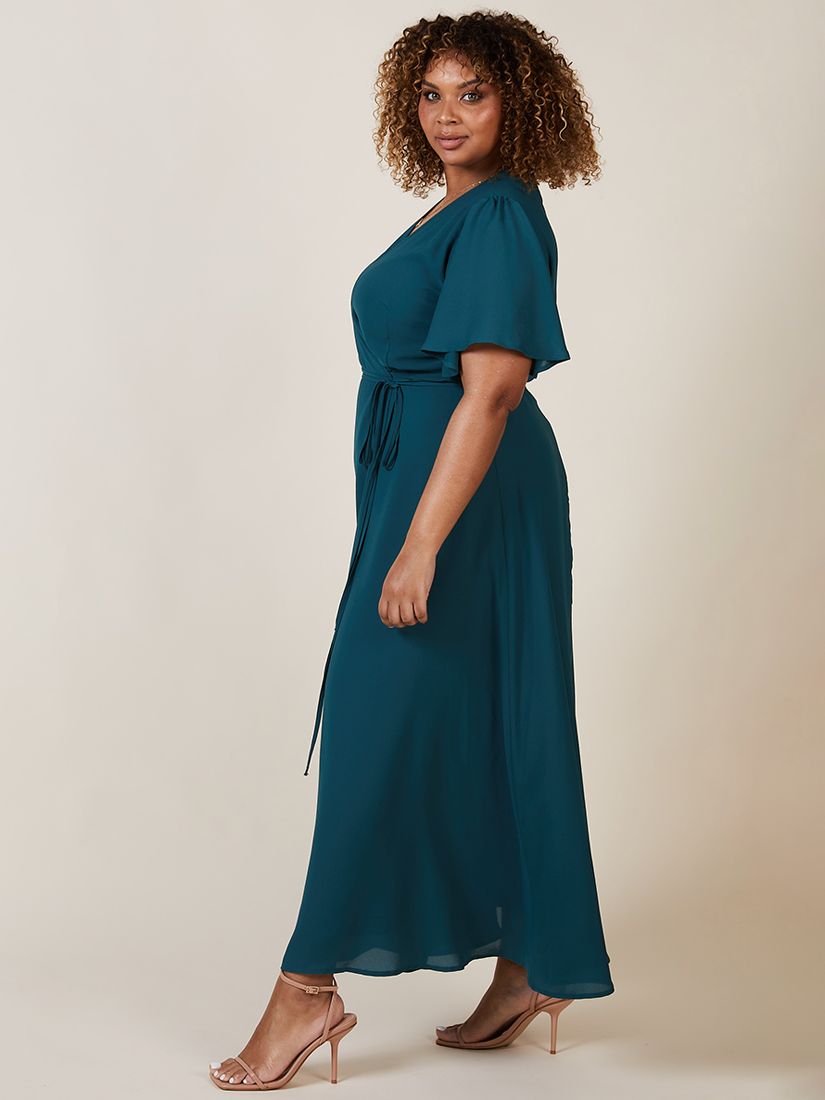 Rewritten Florence V-Neck Wrap Bridesmaid Dress, Forest at John Lewis ...