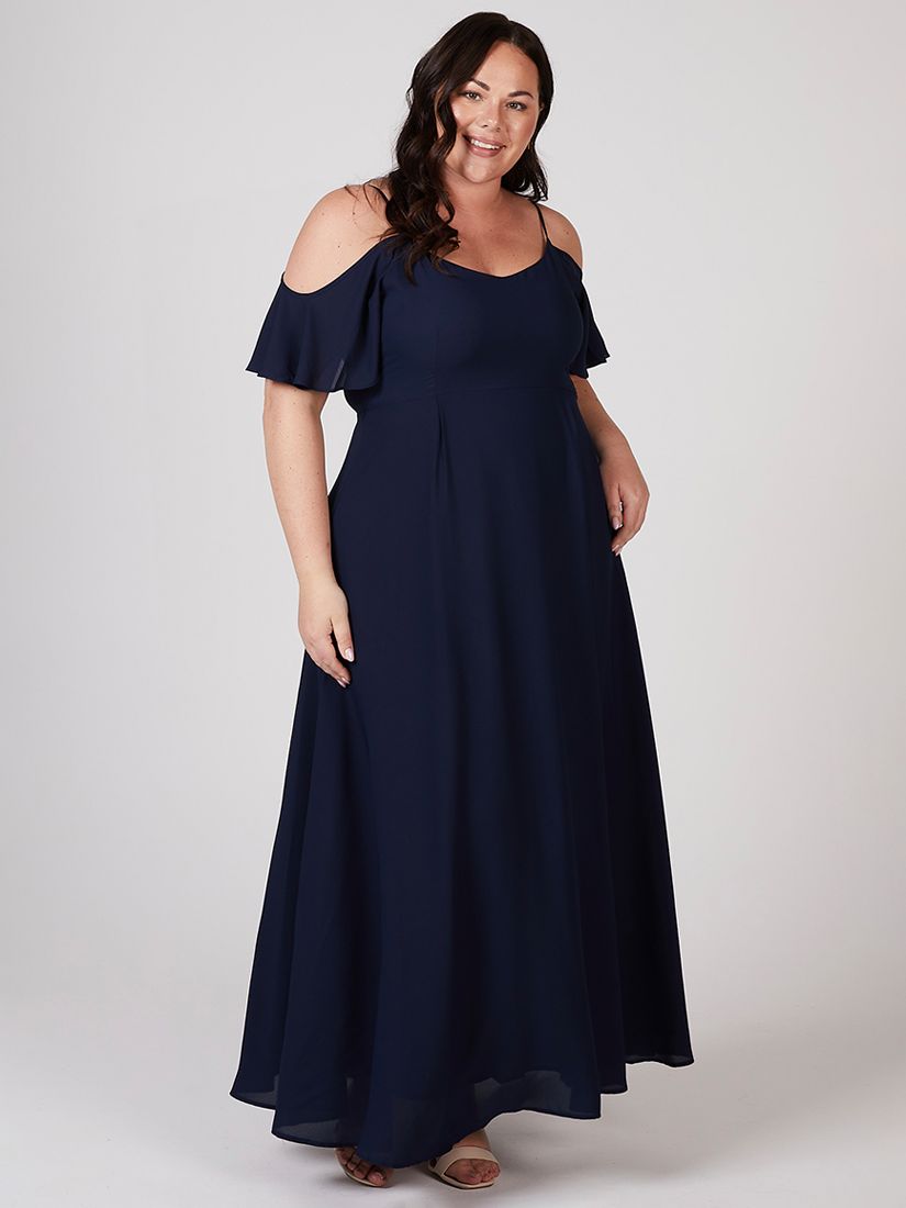 Rewritten Mykonos Cold Shoulder Bridesmaid Dress, Ink at John Lewis ...