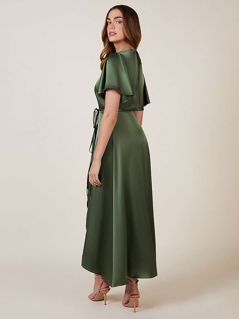 Buy Rewritten Florence Waterfall Hem Satin Wrap Dress Online at johnlewis.com
