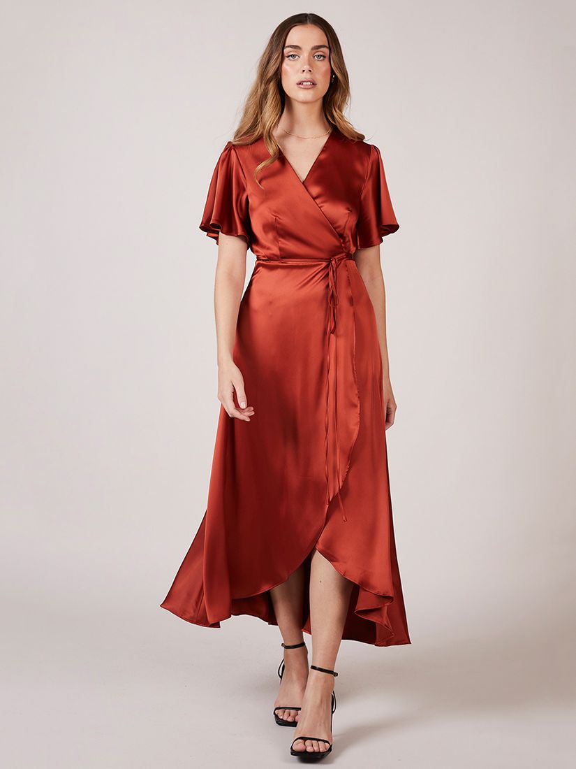 Buy Flounce London women plus size solid wrap casual dress green Online