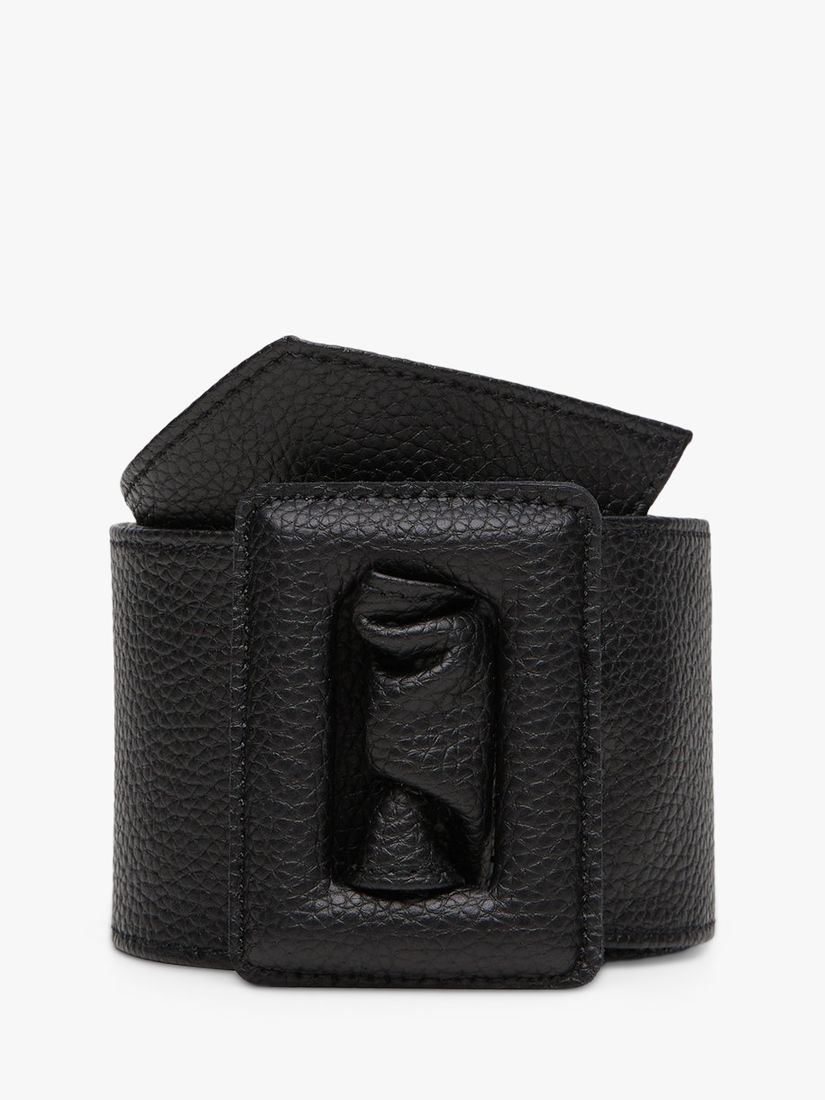 wide leather black belt