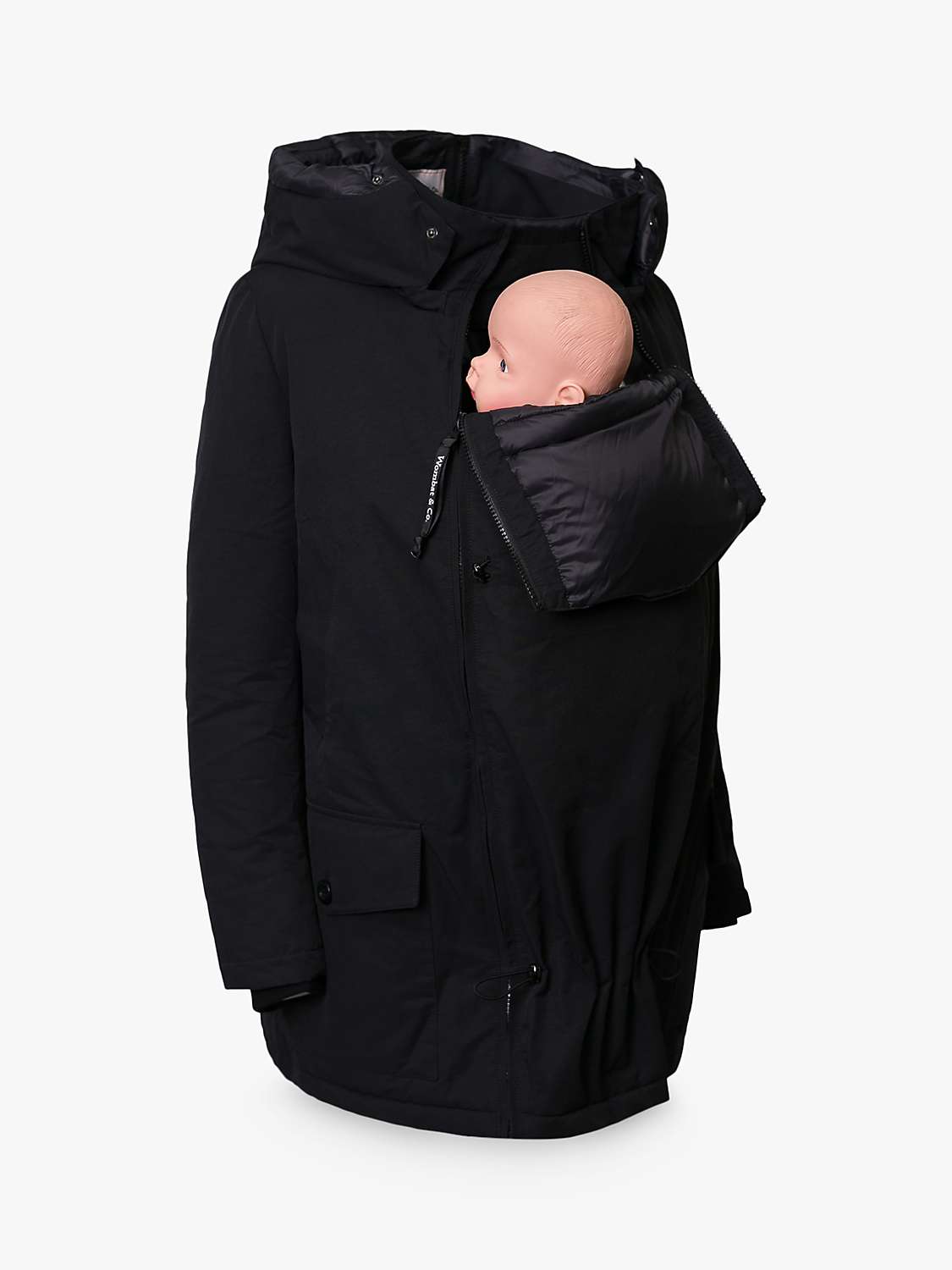Buy Wombat & Co Koala Babywearing Maternity Parka Jacket, Black Online at johnlewis.com