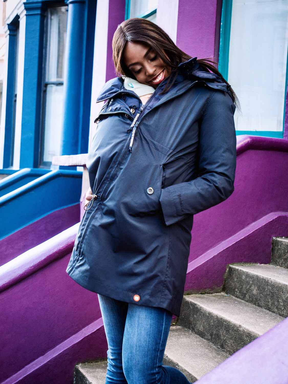 Wombat & Co Kowari Babywearing Maternity Jacket, Navy, XS