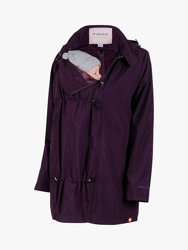 Wombat & Co Numbat Go Baby Wearing Packable Maternity Coat, Purple at ...