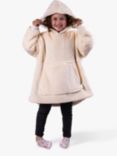 Ony Kids' Sherpa Fleece Small Hooded Blanket, Cream/White