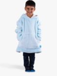 Ony Kids' Sherpa Fleece Small Hooded Blanket, Blue/White