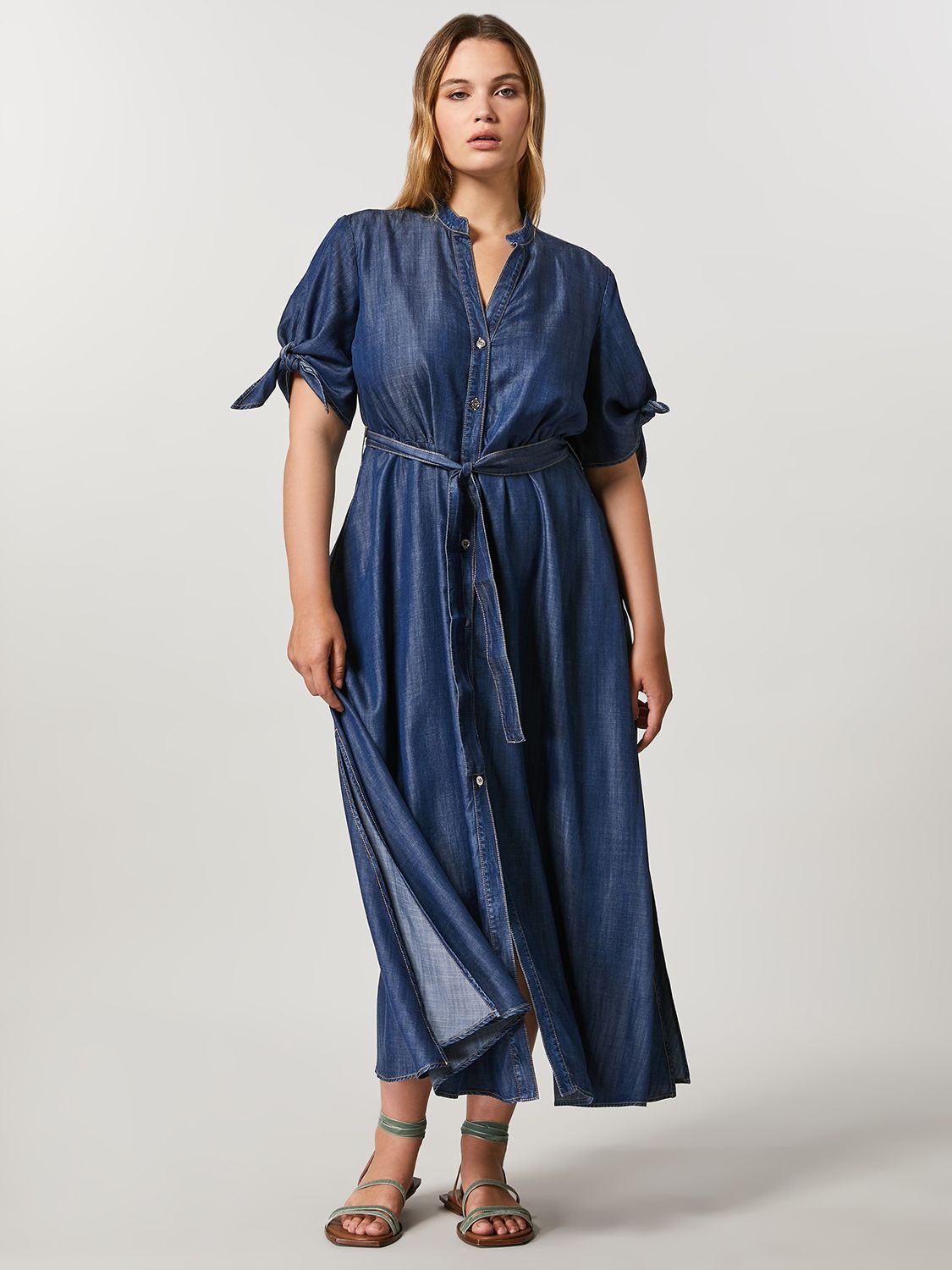 Persona by Marina Rinaldi Davanti Linen Shirt Dress, Blue