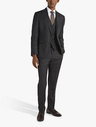 Moss Performance Tailored Fit Wool Blend Check Suit Jacket, Grey