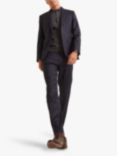 Moss Tailored Fit Check Milled Suit Jacket, Navy