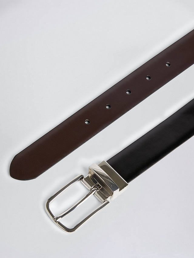 Moss Modern Reversible Faux Leather Belt, Black