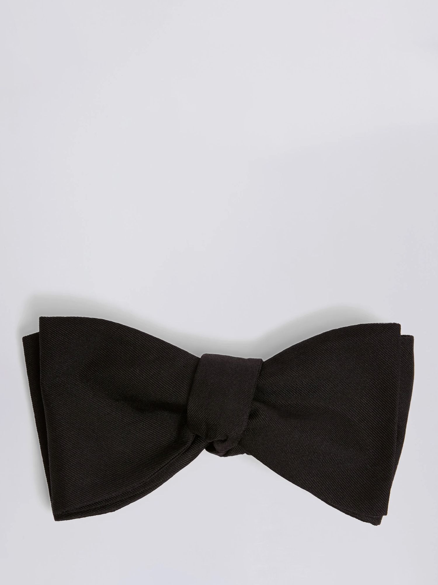 Moss Silk Self Tie Bow Tie, Black at John Lewis & Partners