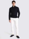 Moss Merino Wool Blend Zip Neck Jumper