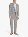 Moss 1851 Tailored Fit Check Suit Jacket, Blue/Tan