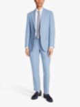 Moss 1851 Tailored Fit Herringbone Suit Jacket, Dusty Blue
