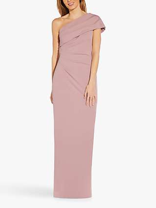 Adrianna Papell One Shoulder Crepe Maxi Dress