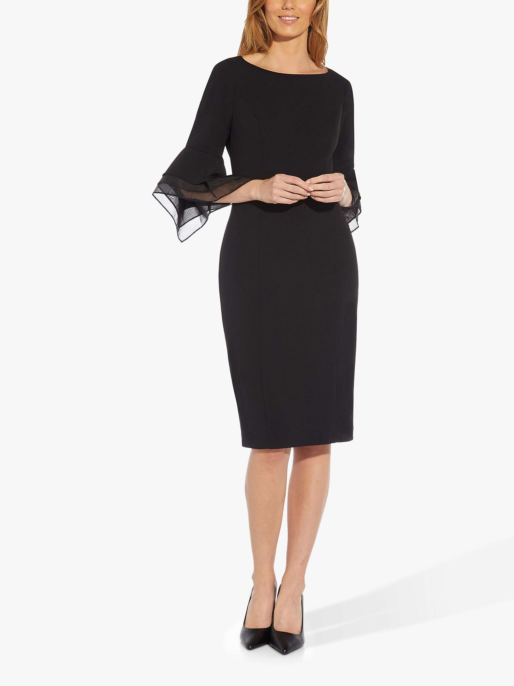 Buy Adrianna Papell Knit Crepe Tiered Knee Length Dress Online at johnlewis.com