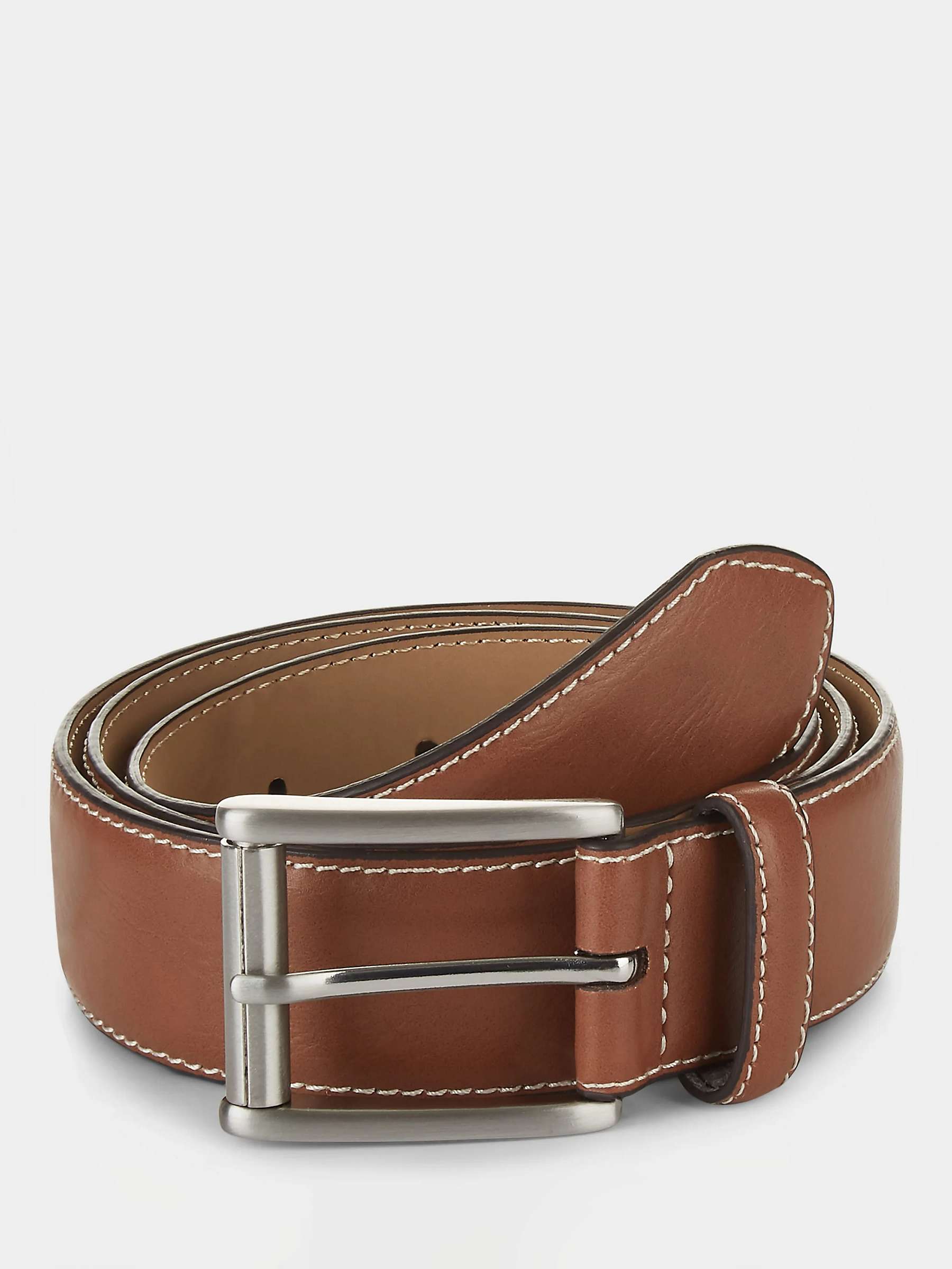Buy Moss Contrast Stitch Faux Leather Belt, Tan Online at johnlewis.com