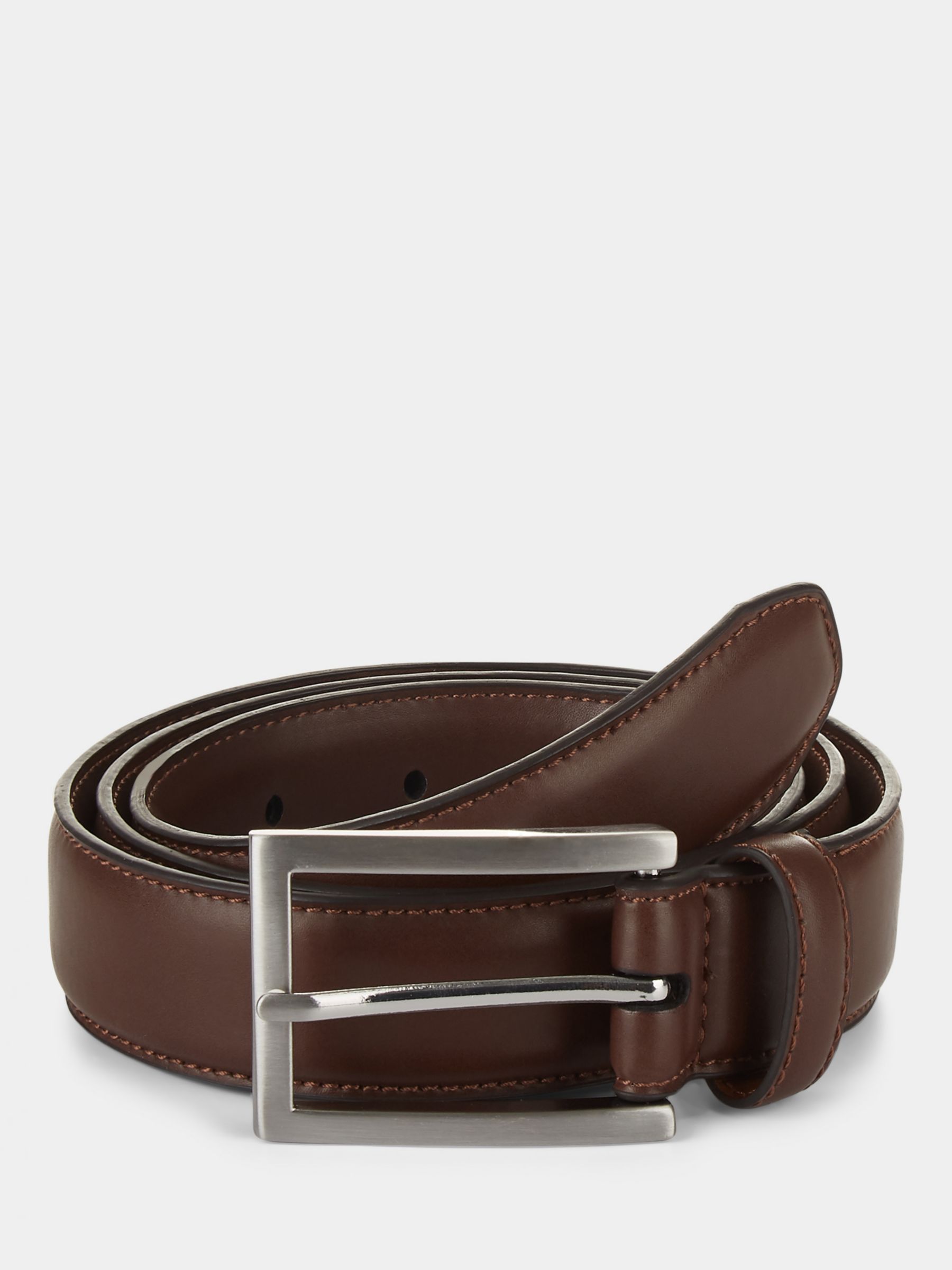 Moss Flexi Fit Faux Leather Belt, Brown, 30R